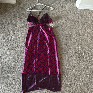 House of Harlow 1960 Pink and Blue Spaghetti Strap Sundress